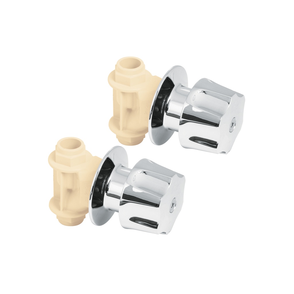 Juego de 2 llaves de empotrar CPVC 1/2' con maneral, FOSET