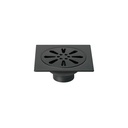 Resumidero cuadrado 4' x 4', acero inoxidable, negro, gota