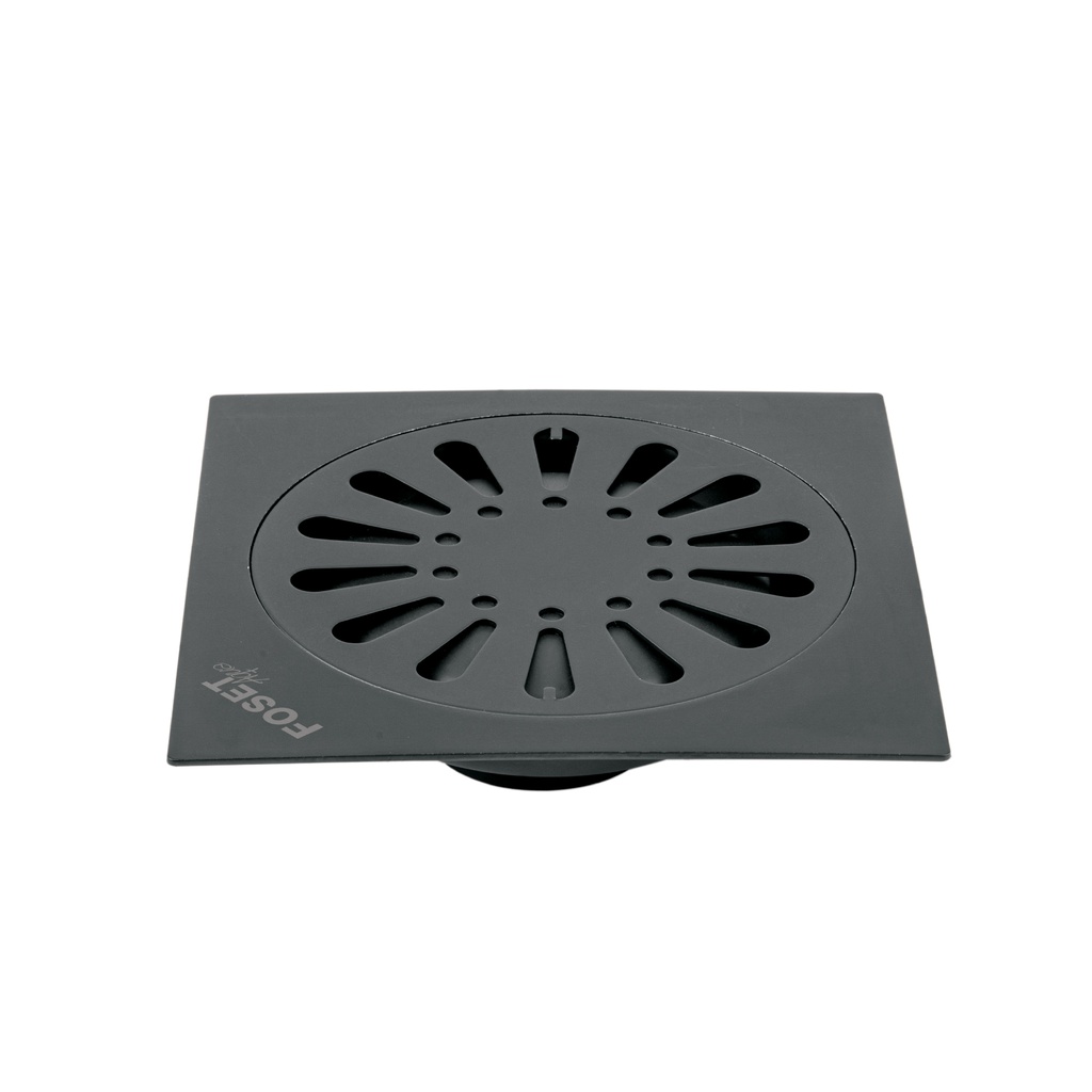 Resumidero cuadrado 6' x 6', acero inoxidable, negro, gota