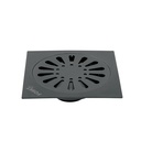 Resumidero cuadrado 6' x 6', acero inoxidable, negro, gota