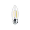 Foco LED filamento 3 W, vela, 2700K luz ambar, E26, VOLTECK