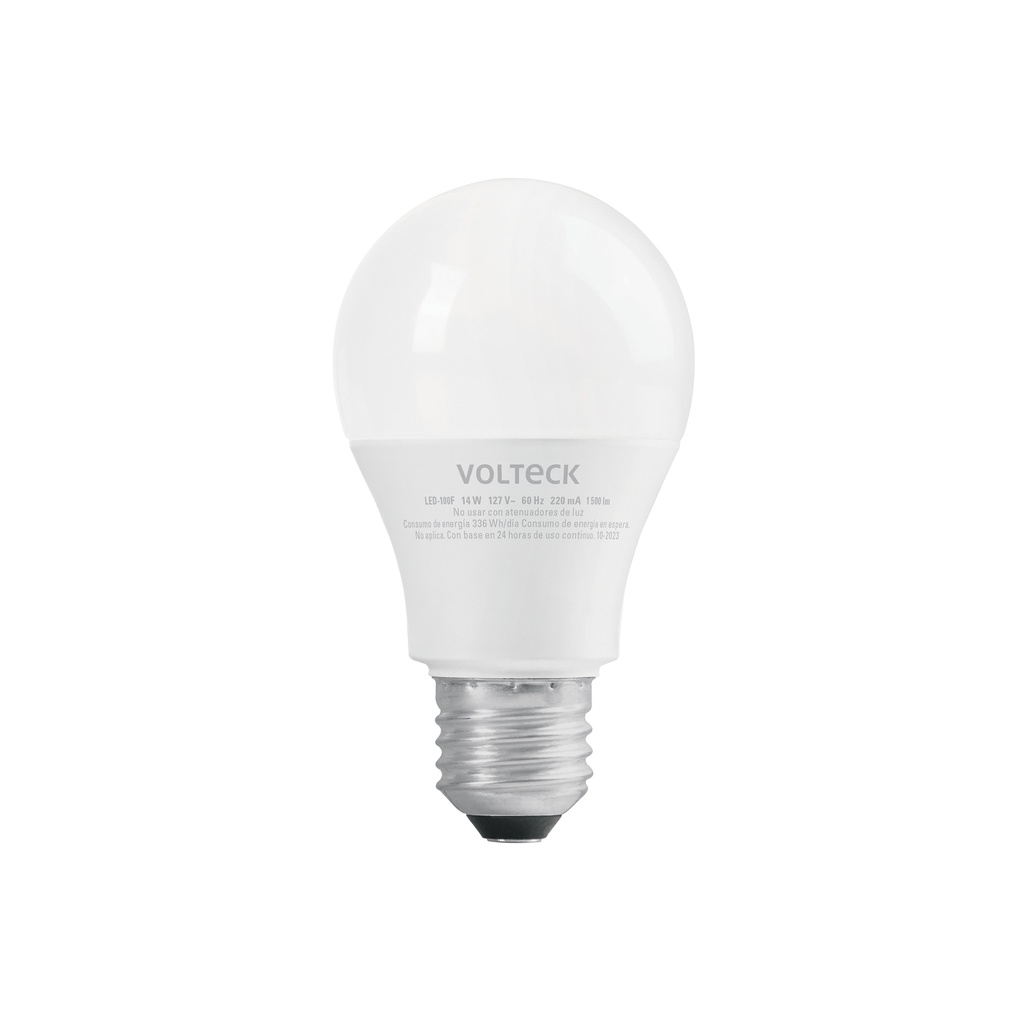 Foco LED 14W (100W) A19, 6500K blanca fría, 1500 lm, caja