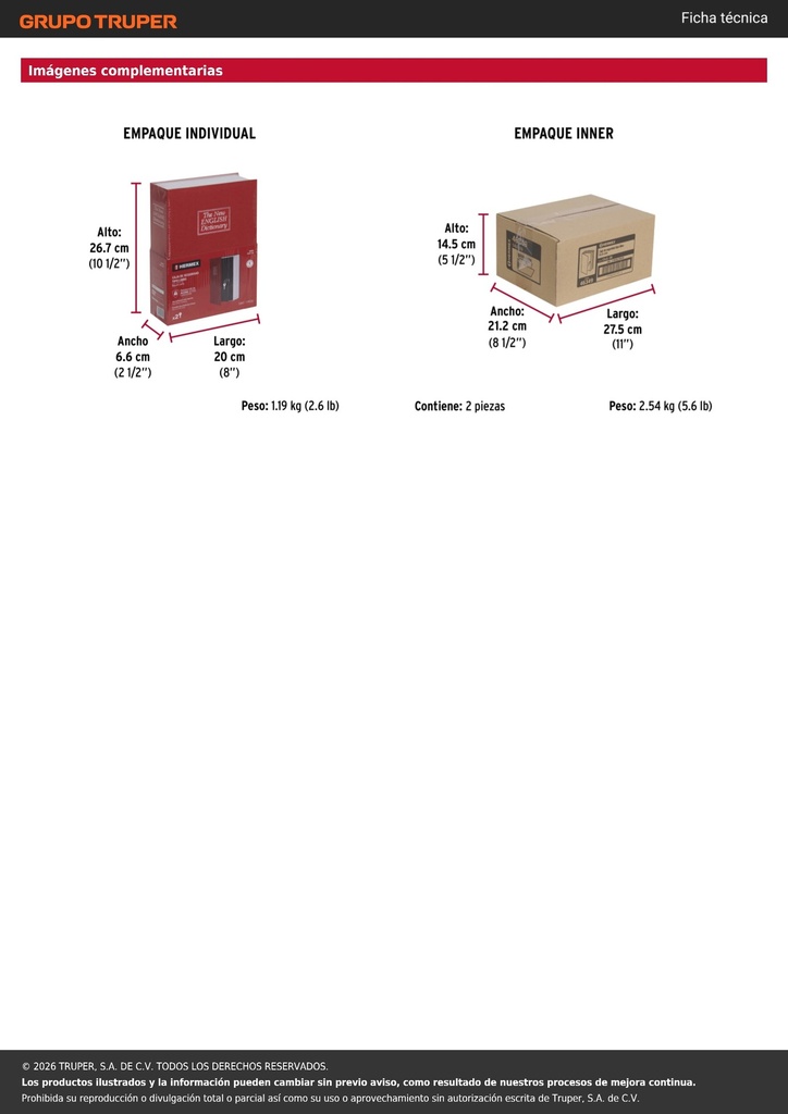 Caja de Seguridad tipo libro, 26 cm, HERMEX