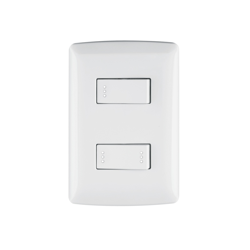 Placa armada 1 interruptor 1 escalera,blanco, línea Italiana