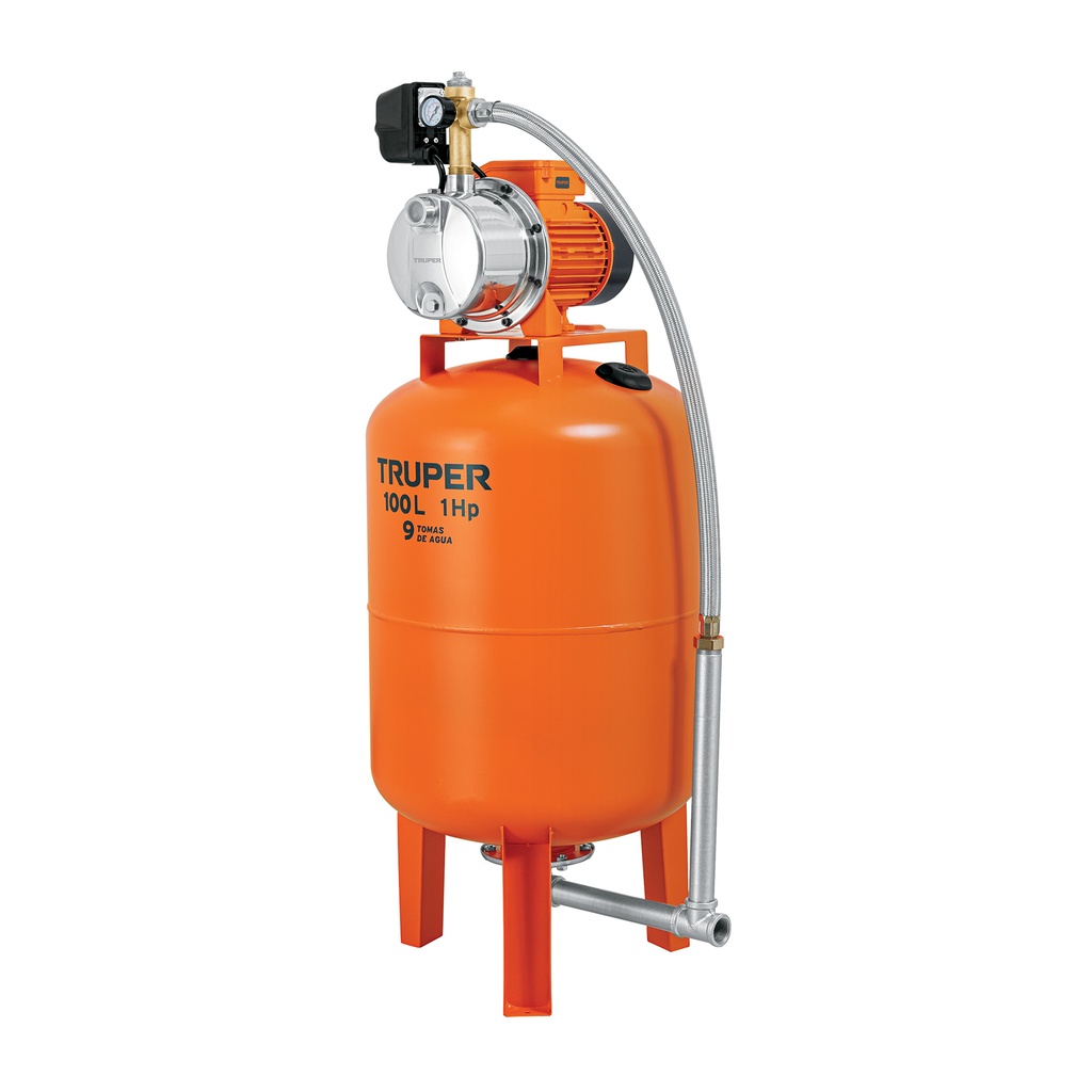 Equipo hidroneumático 100L, jet inoxidable 1 HP, TRUPER