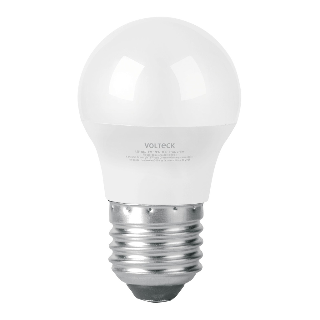 Foco LED 3W (25W) G45, 3000K blanca cálida, 270 lm, blíster