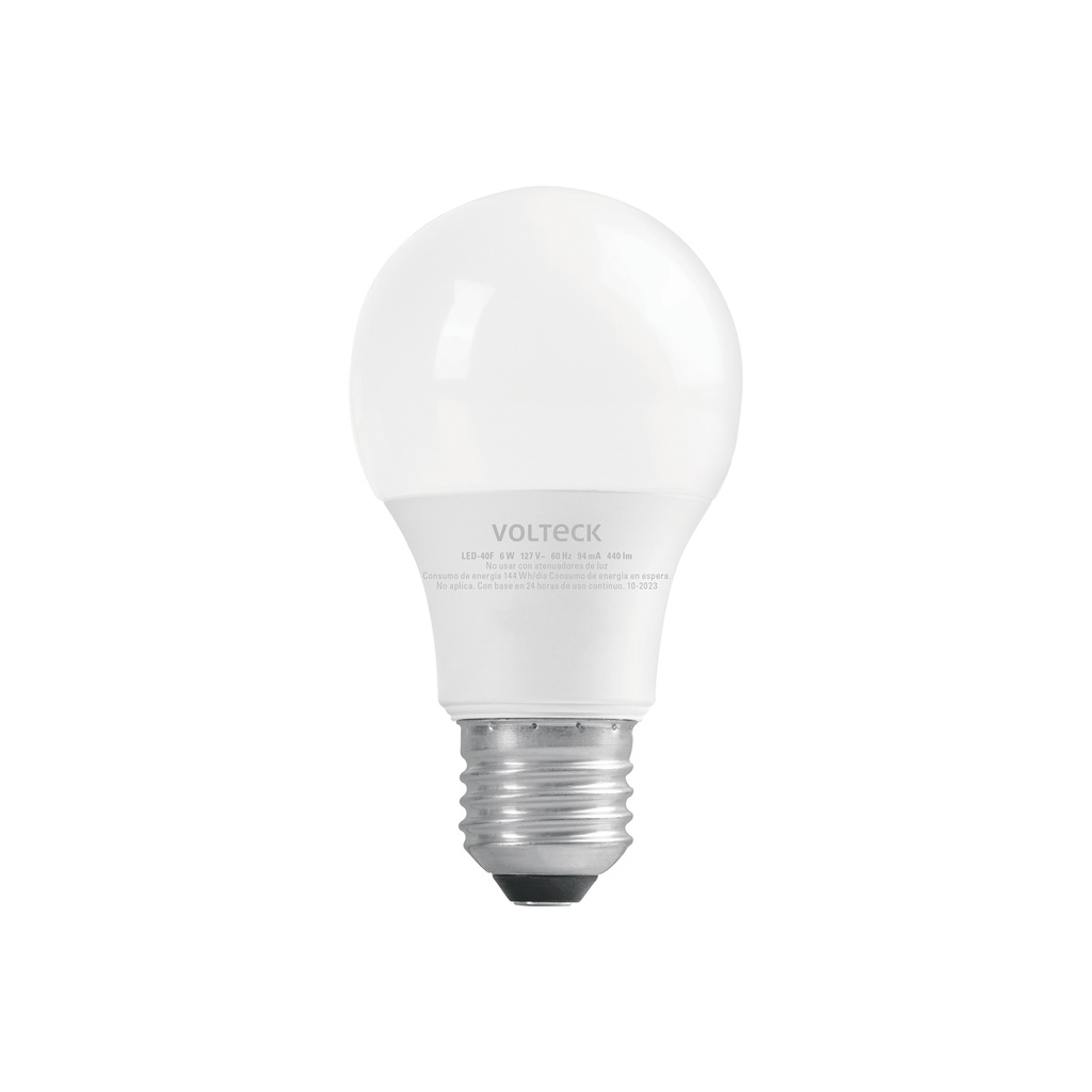Foco LED 6W (40W) A19, 6500K blanca fría, 440 lm, blíster