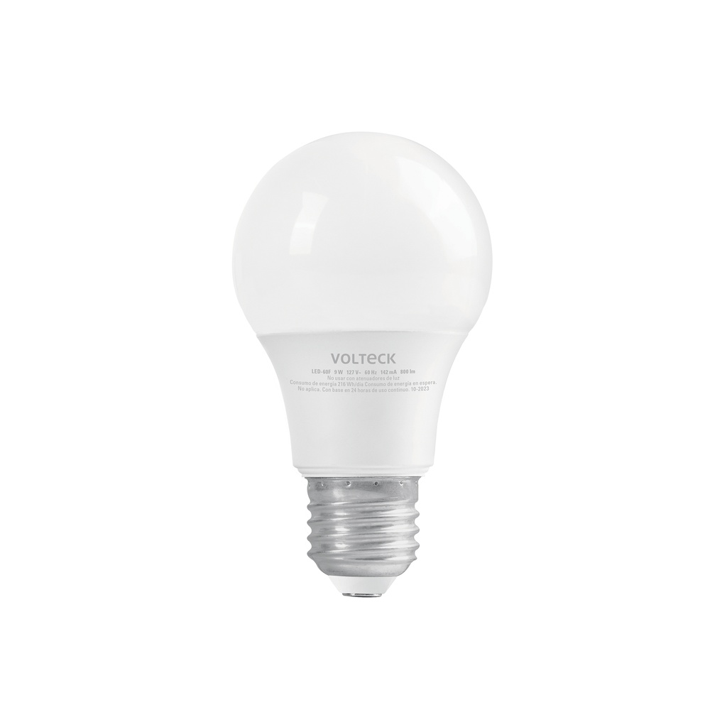 Foco LED 9W (60W) A19, 6500K blanca fría, 800 lm, blíster