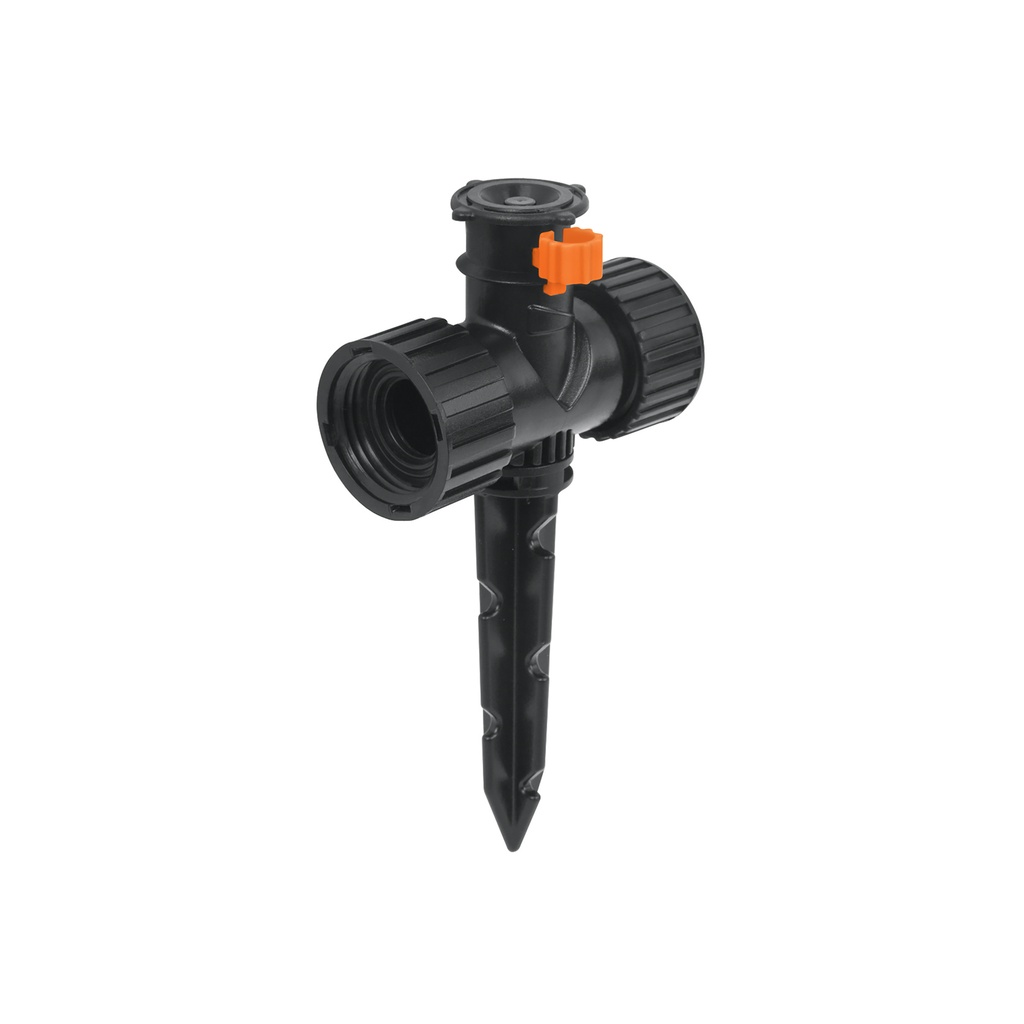 Mini aspersor plástico, dos vías, irrigación 360°, TRUPER