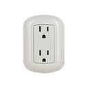 Contacto de sobreponer dúplex 2 polos+ tierra, ABS, VOLTECK