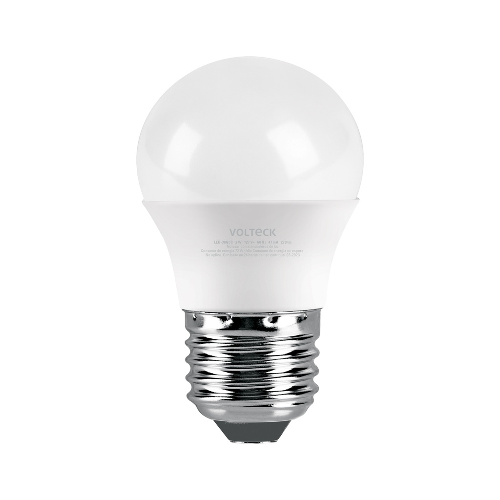 Foco LED 3W (25W) G45, 3000K blanca cálida, 270 lm, caja