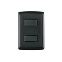 Placa armada 1 interruptor 1 escalera, negro, línea Italiana