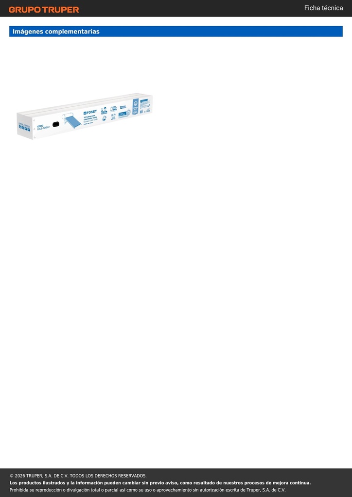 Caja c/12 tubos HeatPipe p/calentador solar CALE-12HS, FOSET