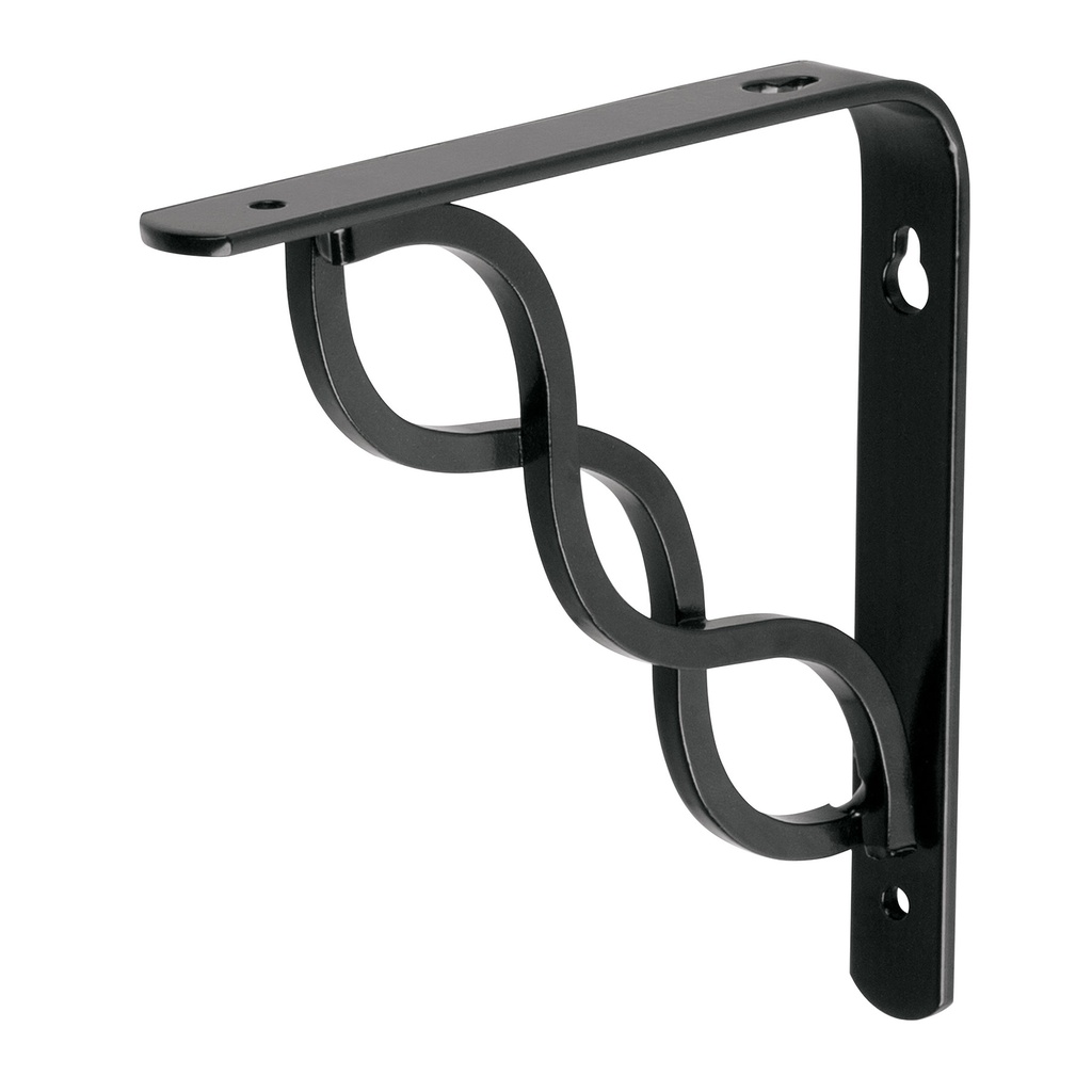 Ménsula reforzada negra 6 x 6', diseño trenza, FIERO