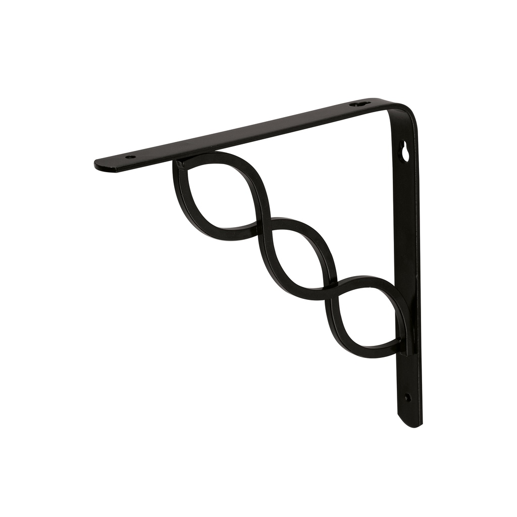 Ménsula reforzada negra 8 x 8', diseño trenza, FIERO