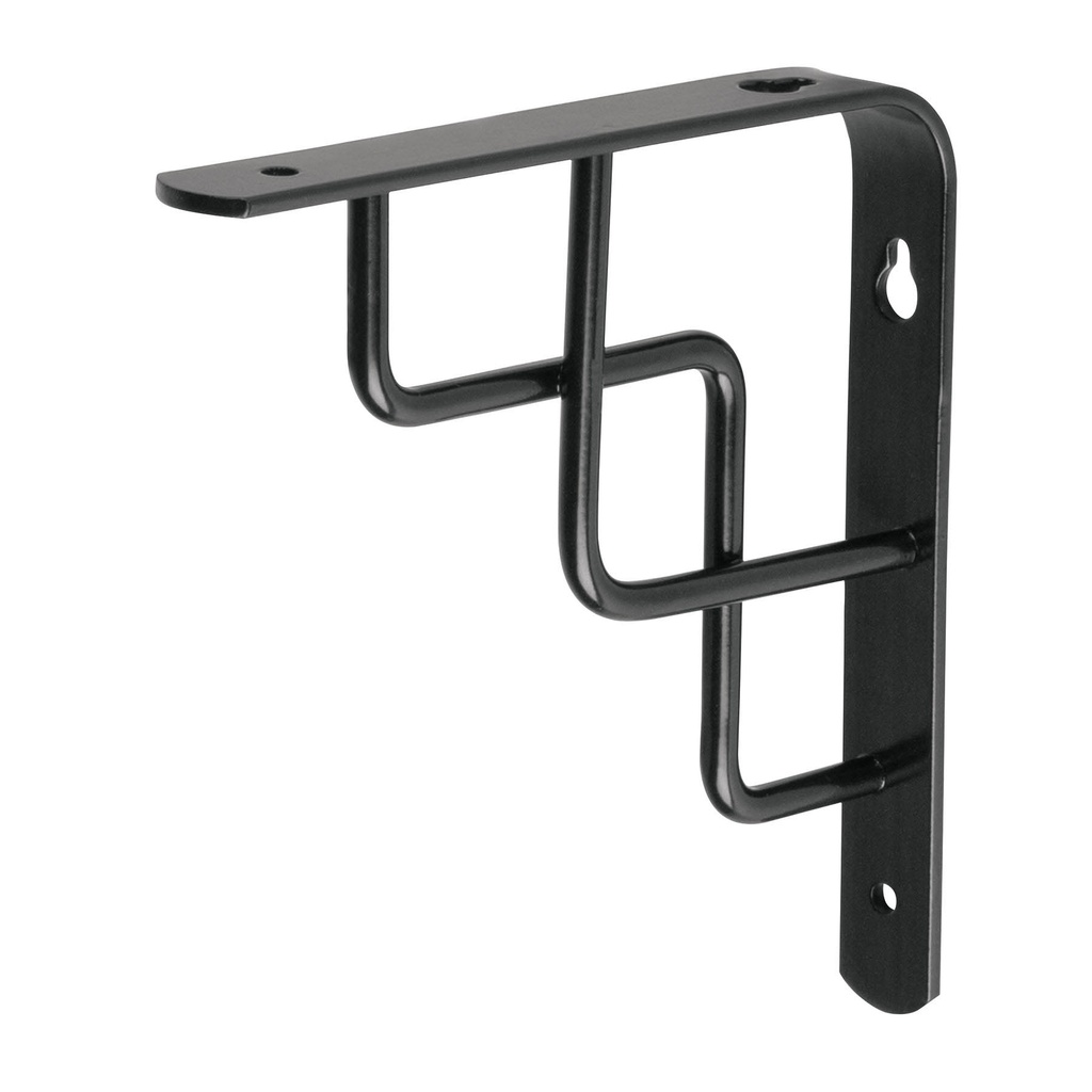 Ménsula reforzada negra 6 x 6', diseño escalera, FIERO