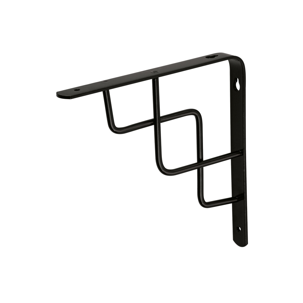 Ménsula reforzada negra 8 x 8', diseño escalera, FIERO