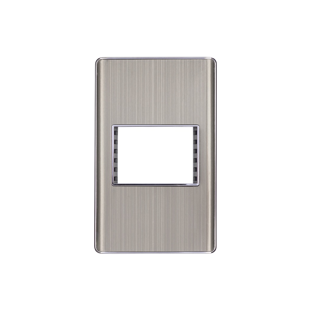 Placa de acero inox con 1 ventana 1.5 módulos, línea Lisboa