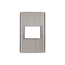 Placa de acero inox con 1 ventana 1.5 módulos, línea Lisboa