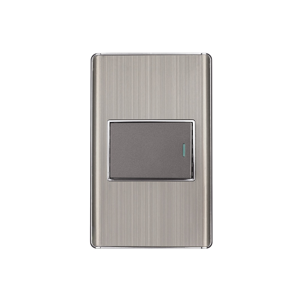 Placa armada acero inox 1 interruptor 1.5 módulos, Lisboa