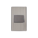 Placa armada acero inox 1 interruptor 1.5 módulos, Lisboa