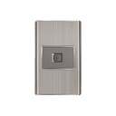 Placa armada acero inox 1 toma para teléfono 1.5 mód, Lisboa