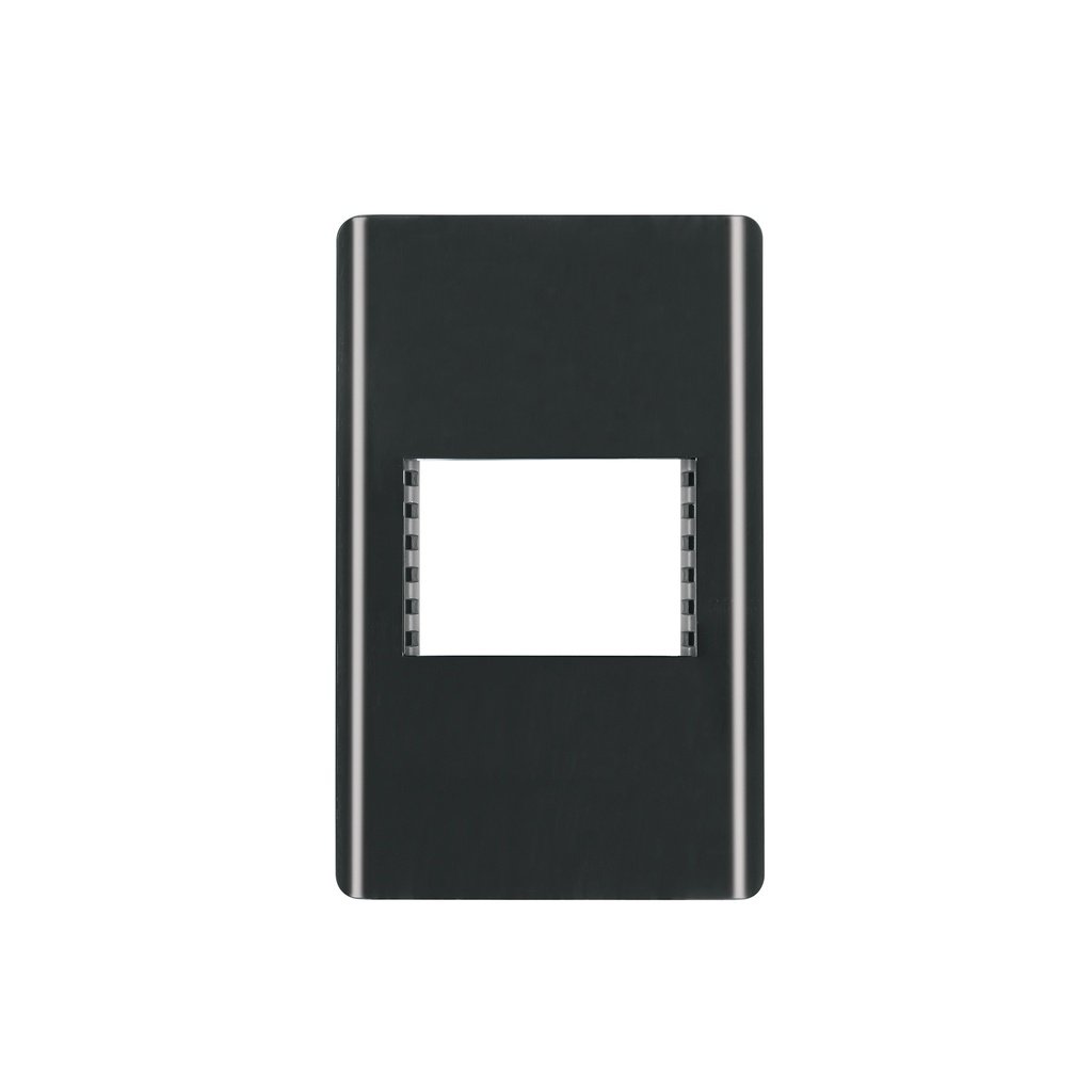 Placa negra de 1 ventana 1.5 módulos, línea Lisboa, VOLTECK