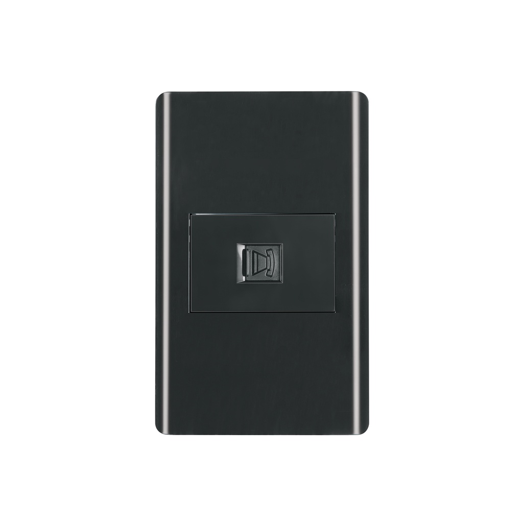 Placa armada negra 1 toma para teléfono 1.5 mód, Lisboa
