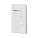 Placa armada blanca 2 interruptores 1 de 3 vías 1 mód,Lisboa