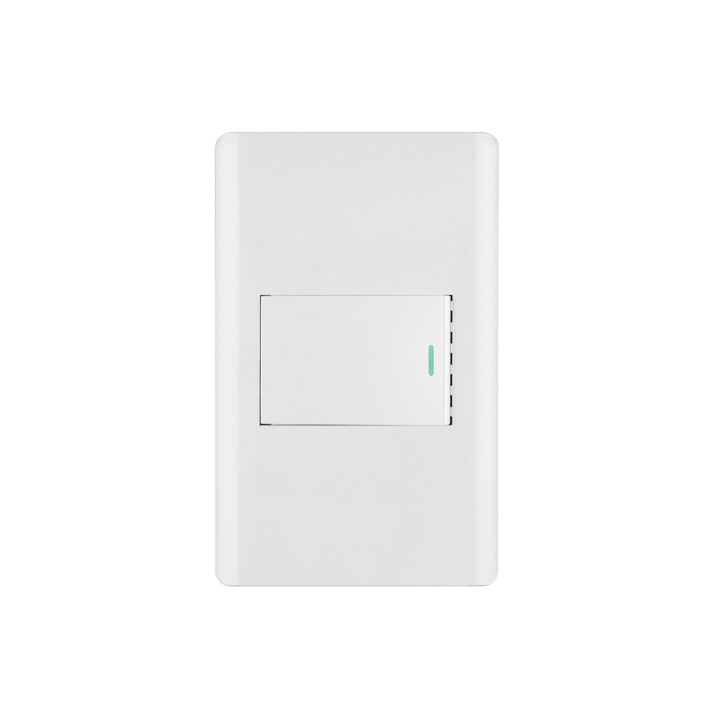 Placa armada blanca 1 interruptor 1.5 módulos, Lisboa