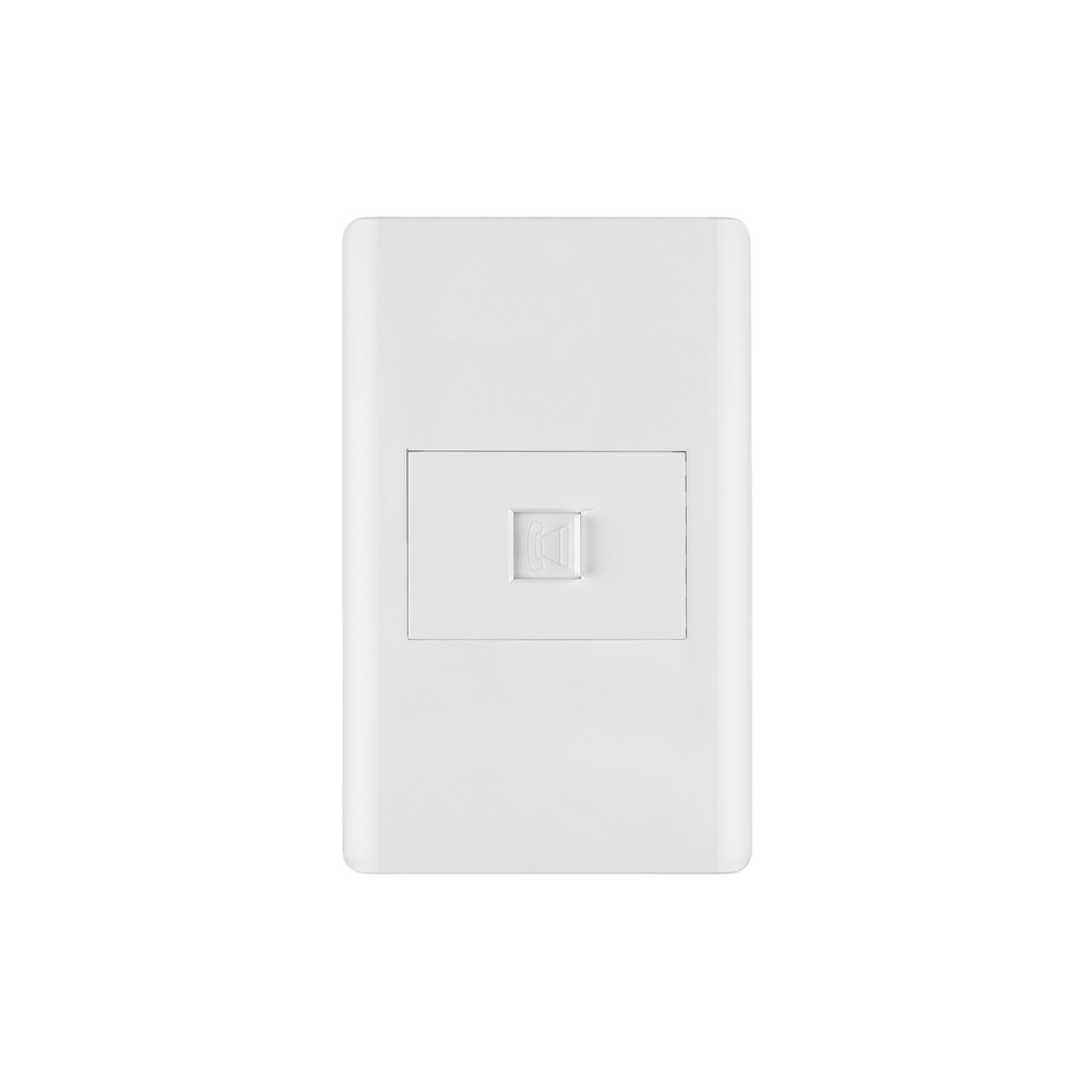 Placa armada blanca 1 toma para teléfono 1.5 mód, Lisboa
