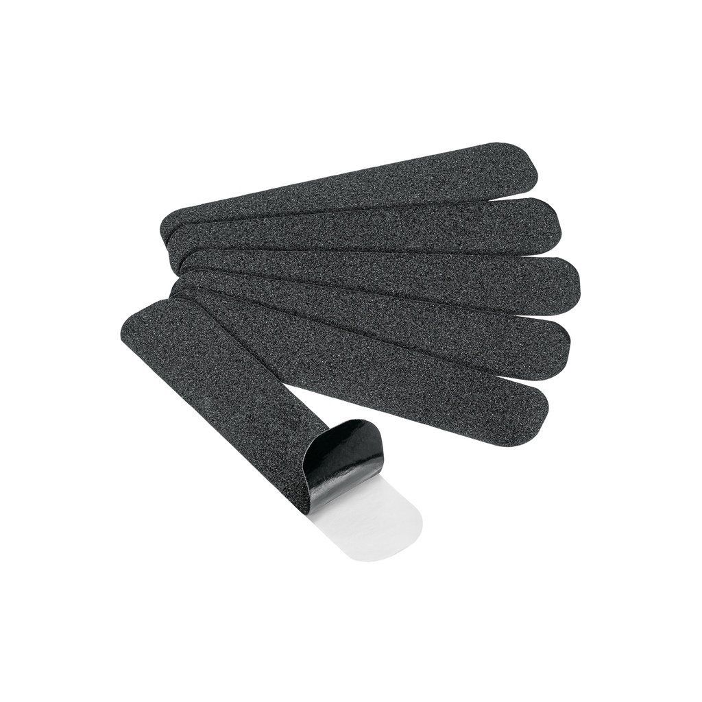 Tarjeta 6 tiras 23cm antiderrapantes negras 50mm c/abrasivo