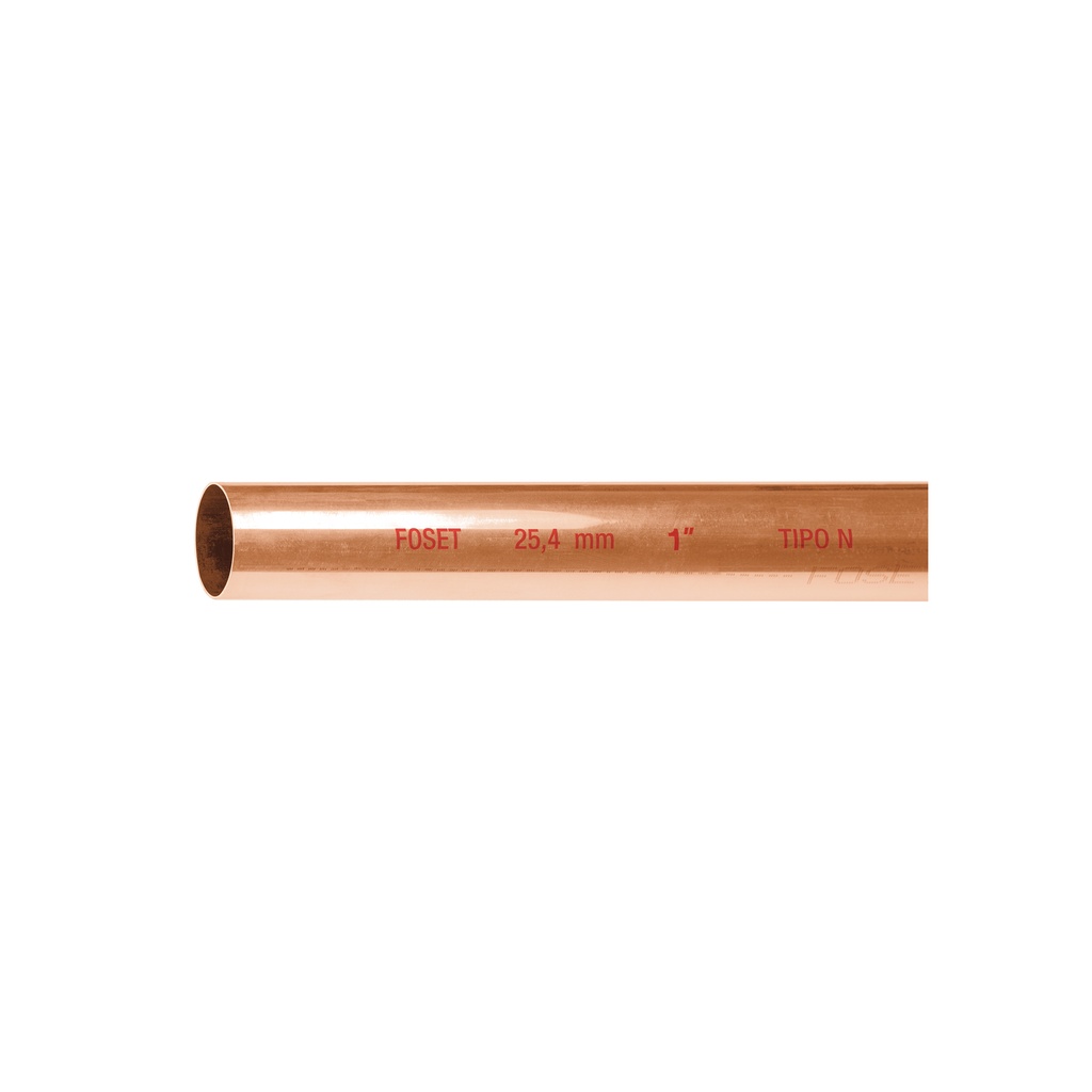 Tubo rígido de cobre 1' tipo 'N', 3m, 1.4kg, FOSET