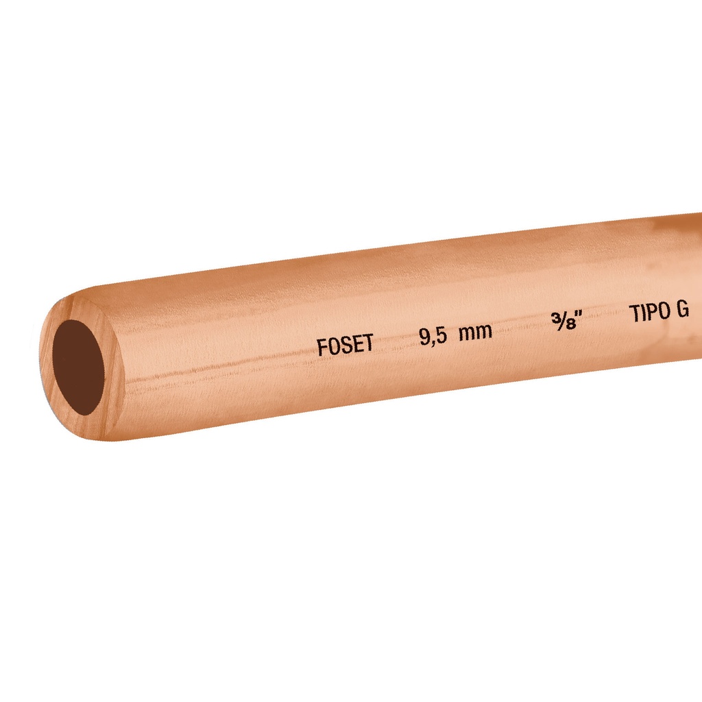 Tubo flexible de cobre 3/8', rollo de 15m, 2.6kg, FOSET