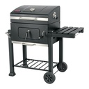 Asador de carbón de 24' con tapa, negro, FIERO