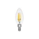 Foco LED filamento 4 W, vela, 2700K luz ambar, E12, VOLTECK