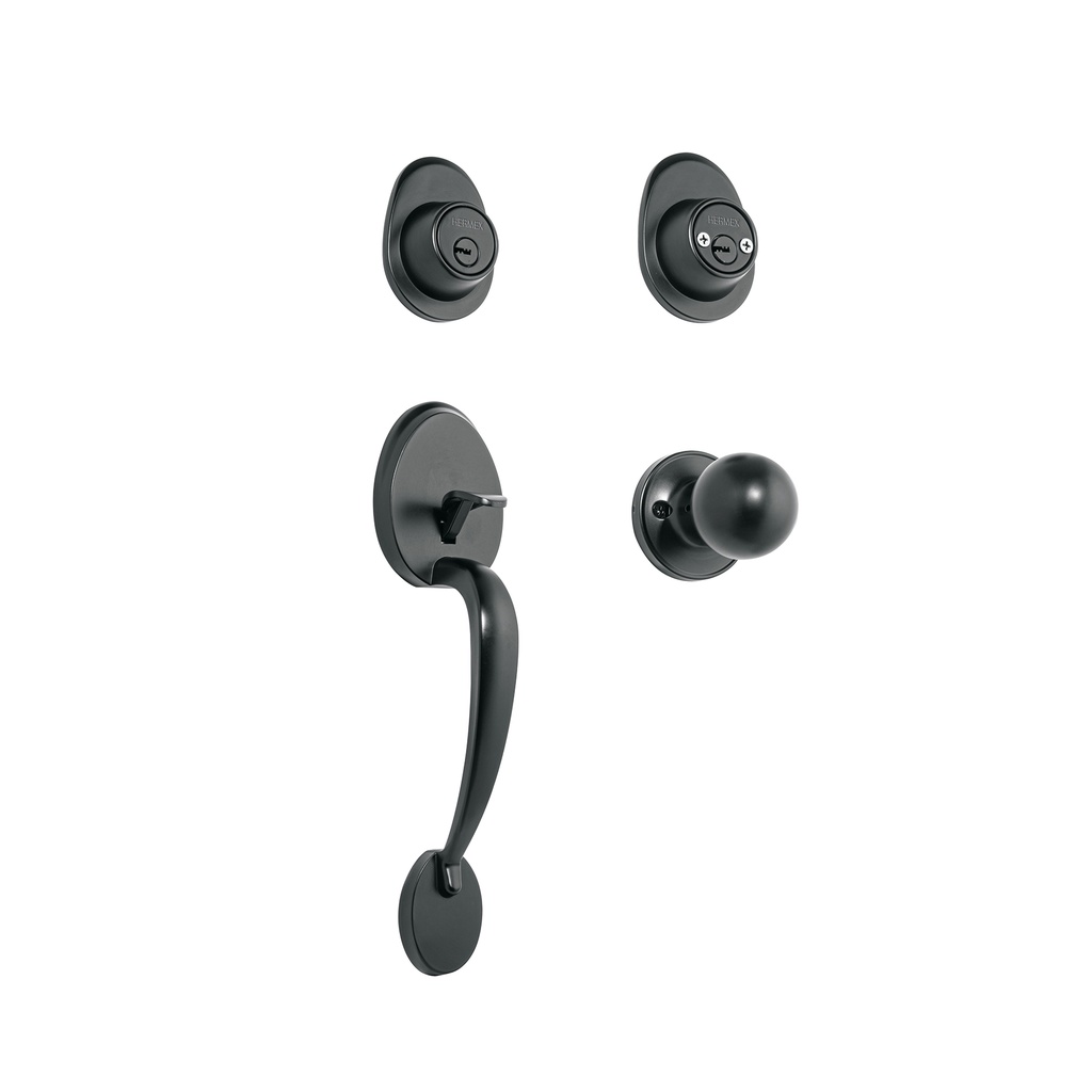 Jaladera/perilla, Lugo llave-llave, Negro, HERMEX