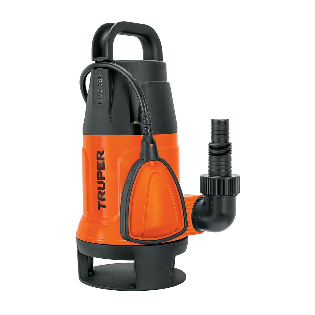 Bomba sumergible plástica, 1 HP para agua sucia, TRUPER