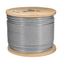 Metro de cable rígido 1/8' acero 7x7 recubierto PVC, 300 m