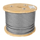 Metro de cable rígido 3/8' de acero 7x7 hilos, 75 m, FIERO