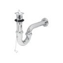 Céspol 1-1/4' c/contra, tapón y cadena, latón cromo,p/lavabo