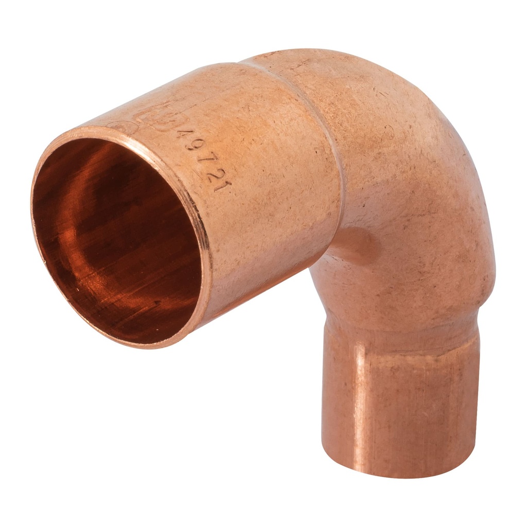 Codo 90° reducción de cobre de 3/4' x 1/2', FOSET