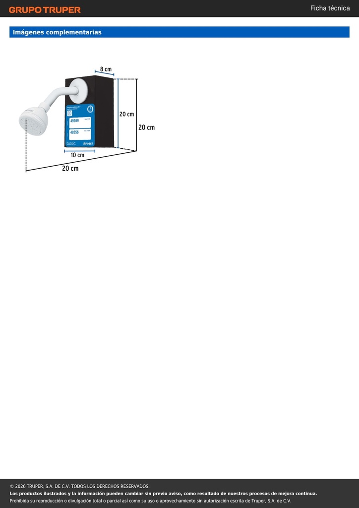 Exhibidor con regadera R-500, FOSET