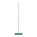 Cepillo para barrer cerda rígida de 30 cm, bastón de madera