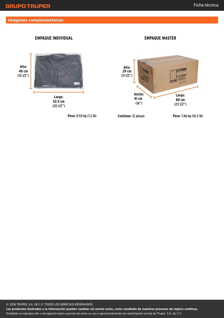 Suéter gris para hombre, talla CH, TRUPER