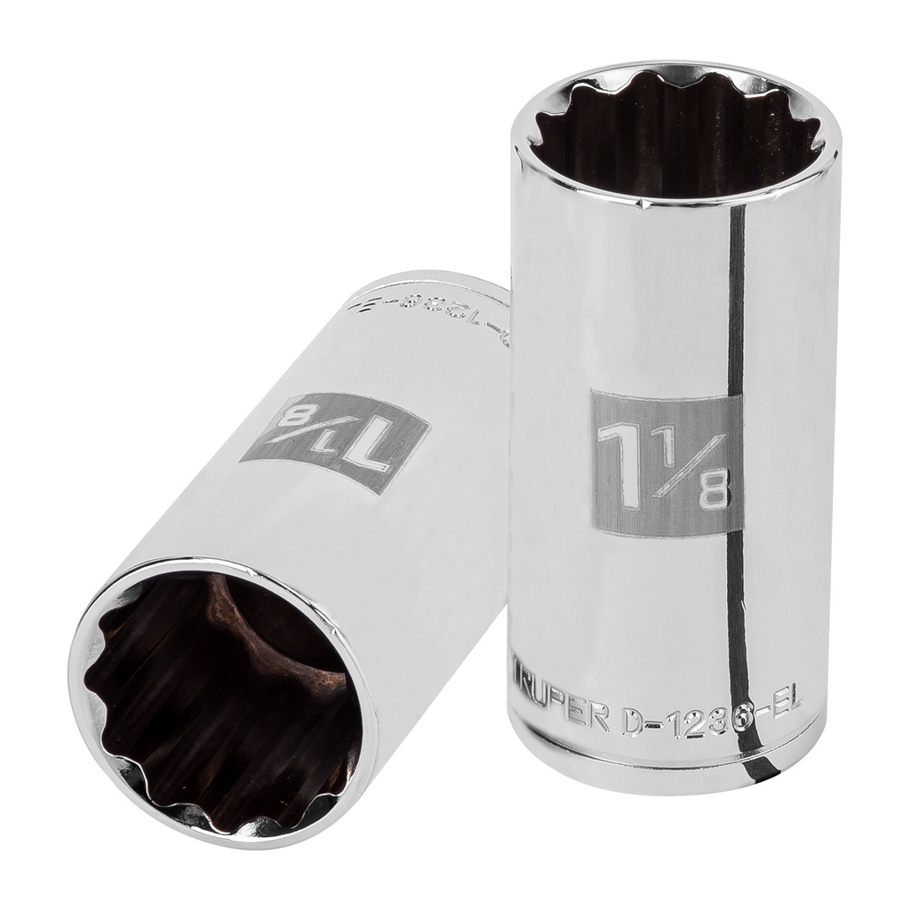 Dado largo de 1-1/8', 12 puntas, cuadro 1/2', TRUPER