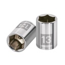 Dado de 13 mm, 6 puntas, cuadro 1/4', TRUPER
