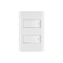 Placa armada blanca 1 interruptor y 1 de 3 vías 1 mód,Lisboa