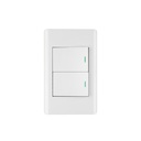 Placa armada blanca 1 interruptor y 1 de 3vías 1.5mód,Lisboa