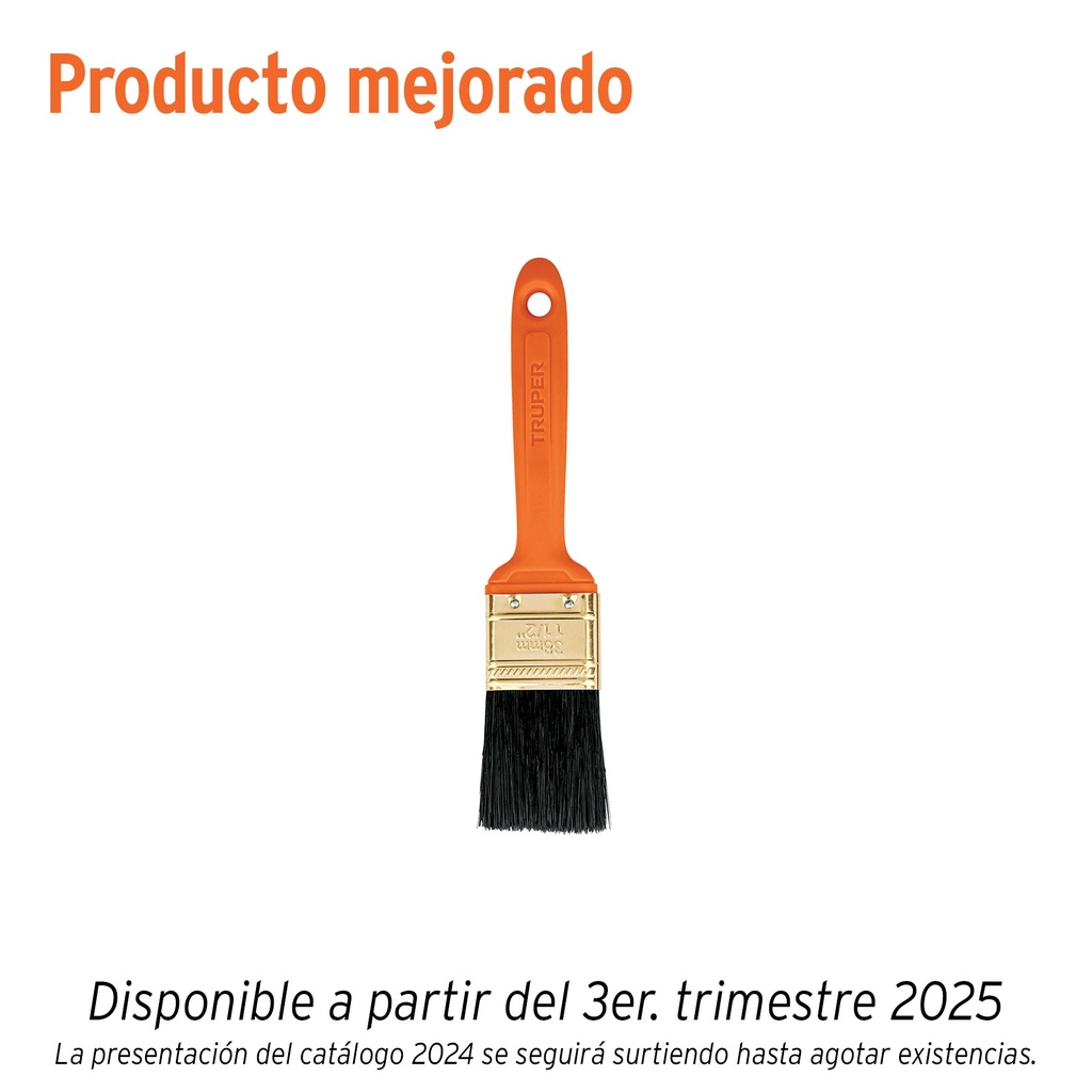 Brocha profesional de 1-1/2' con mango de plástico, TRUPER